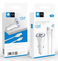 CHARGEUR VOITURE WUW T51 2 USB 2,4A POUR MICRO